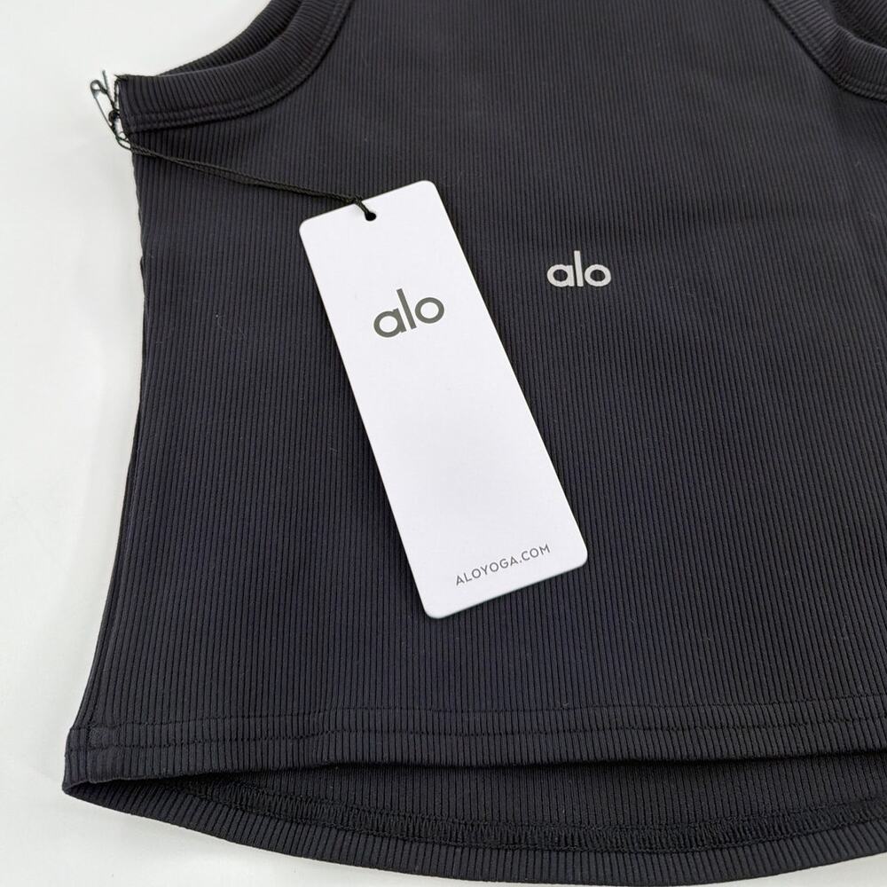 Alo Yoga Black Goddess Ribbed Go-To Tank Top Size M - Picture 7 of 9